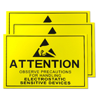 Dikkat Statik Kontrol Alanı ESD Burcu Boyutu 20x30cm EPA İçin Sarı Dikdörtgen