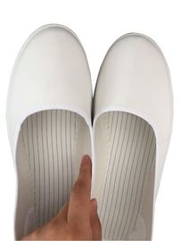 Uzun Kollu ESD Botlar İçin Temiz Oda Anti Statik Ayakkabı Beyaz Deri Üst
