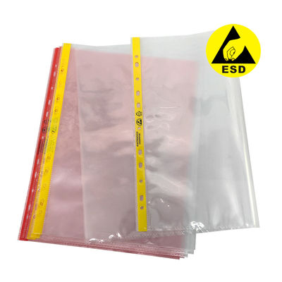 Temiz Oda 11 Delikli Dosya Çantası A4 A3 Tozsuz ESD Anti Statik Belge Çantası, Pembe veya Sarı