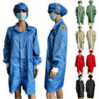 Antistik Poliester Pamuk Laboratuvar Ceket Temiz Oda ESD Güvenlik Giysi İletici Elyaf