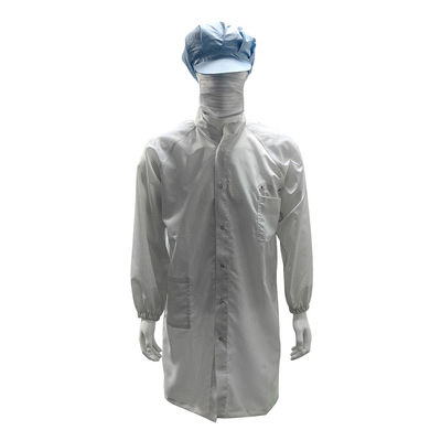 98% Polyester + 2% Karbon Fiber 5mm ızgara ESD Antistatik Güvenlik Paltosu Temiz Oda için solunumlu örgü arka