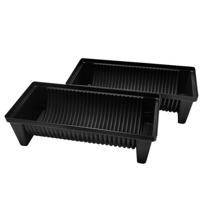 Temiz Oda Laboratuvarı SMT PCB Arc Ring ESD Plastik Tepsiler Kutusu 26 Slot Depolama Rack Ekleme Tablosu Antistatik Tepsiler