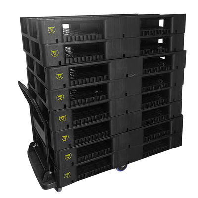 Endüstri için 1200*800*140mm ESD Yükleme Siyah Plastik Elektronik Palet
