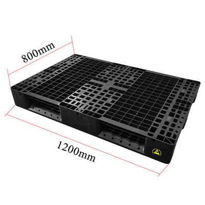 Endüstri için 1200*800*140mm ESD Yükleme Siyah Plastik Elektronik Palet