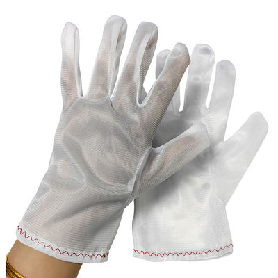 Temiz oda Polyester Çalışma Eldivenleri Beyaz Tozsuz Eldivenler 100% Polyester Eldiven