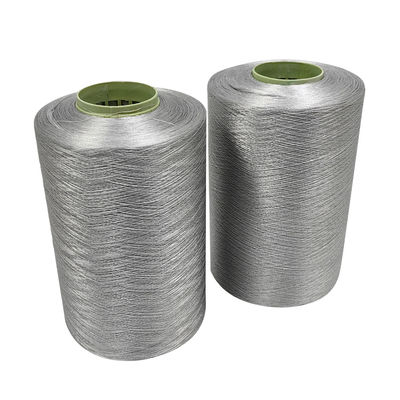 150D/2 Anti-statik giyim için gri iletken dikiş ipliği Yapım Polyester Karbon Fiber ipliği Uzun iletken iplik