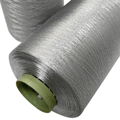 150D/2 Anti-statik giyim için gri iletken dikiş ipliği Yapım Polyester Karbon Fiber ipliği Uzun iletken iplik