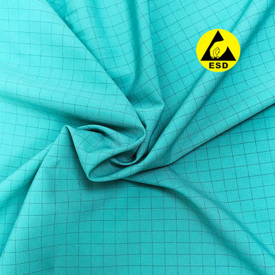 ESD Antistatik 7 mm ızgara kumaşı 98% Poliester + 2% ESD Giysileri için İletici Karbon Kumaş