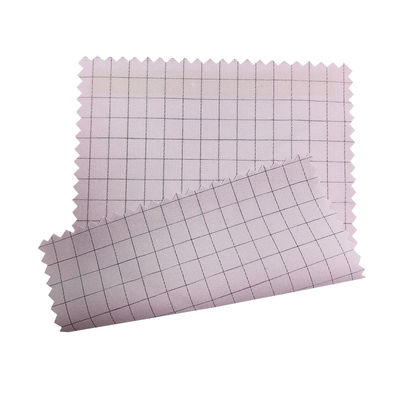 ESD Giysi Pembe 7 mm ızgara kumaş 98% Poliester + 2% İletici Karbon ESD Antistatik Kumaş