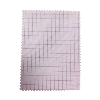ESD Giysi Pembe 7 mm ızgara kumaş 98% Poliester + 2% İletici Karbon ESD Antistatik Kumaş