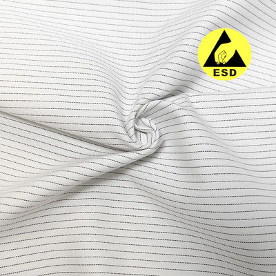 5 mm Çizgi 65%Polyester 34%Vicose 1%Karbon Fiber Antistatik Kumaş Temiz Oda ESD Kumaş Antistatik Kumaş Kumaş