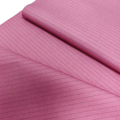 Pembe 5mm Şeritli ESD Kumaş 1/2 Laboratuvar Giysi için Antistatik TR İletici Kumaş