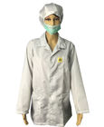 EPA Temiz Oda için Statik Dağıtıcı ESD Ceketler 2.5mm Izgara Beyaz ve Mavi