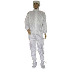 Kapüşonlu Fermuar Kapatma Polyester ESD Tulum %98 PET %2 İletken Elyaf
