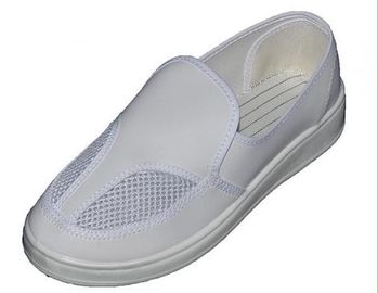 Hafif Çift Delikli Mesh ESD İş Ayakkabısı W/PU Taban PVC Deri Üst