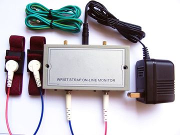 110V / 220V ESD Bilek Kayışı On Line Monitör Çift Kayış Desteklenen Güç Adaptörü Dahil
