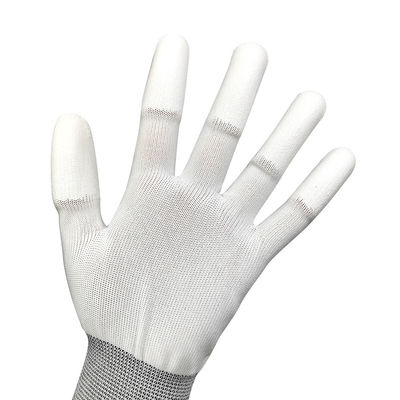 13 inç Beyaz Genişletilmiş PU Kaplı Top Fit Eldivenler PU Polyester İş Eldivenleri