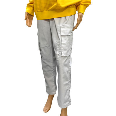 Antistik uzun pantolonlar Temiz oda %67 Polyester + %31 Pamuk + %2 Karbon Fiber Gri ESD pantolonlar