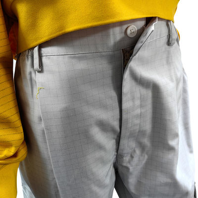Antistik uzun pantolonlar Temiz oda %67 Polyester + %31 Pamuk + %2 Karbon Fiber Gri ESD pantolonlar