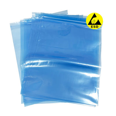 0.75mm*300*400mm Mavi Antistatik Koruyucu Çantalar Temiz Odalar için ESD Zip Kilitli Çantalar