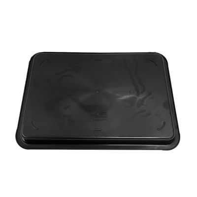 530x365x43mm ESD Antistatik Kare Tepsiler Siyah Plastik Dikdörtgen Sığ ESD Tepsisi ESD Elektronik Daire Döner