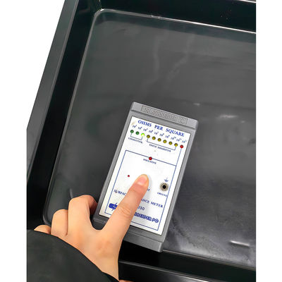 530x365x43mm ESD Antistatik Kare Tepsiler Siyah Plastik Dikdörtgen Sığ ESD Tepsisi ESD Elektronik Daire Döner