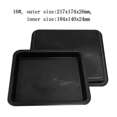 217x174x26mm Siyah ESD Antistatik Plastik Kare Tepsiler Elektronik Daire Döner