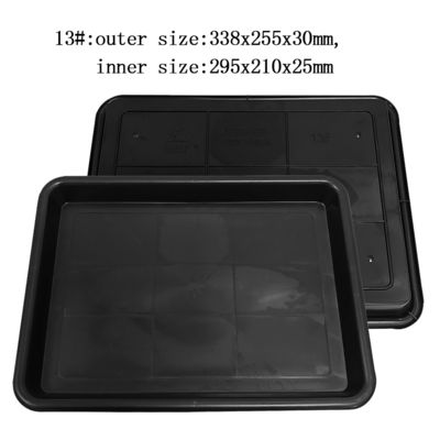 338x255x30mm Anti-Statik Kare Tepsisi Siyah Plastik Dörtgen Sığ Tepsisi ESD Elektronik Daire Dönüştürücü