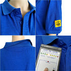 Kısa Kollu %4 İletken Elyaf ESD Güvenli Giyim Polo Tişört Antistatik